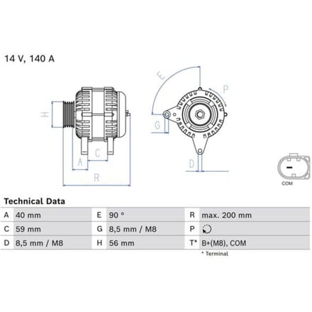Driefasige generator BOSCH 0 986 085 040