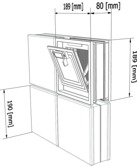 Ventilatieramen Wit 19x19x8cm met Vliegengaas voor Eenvoudige Installatie