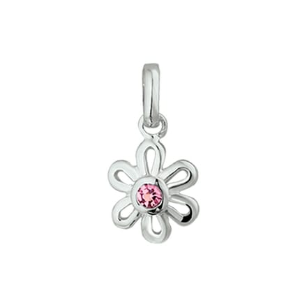 Zilveren Hanger bloem zirkonia 1016815