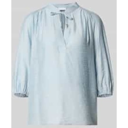 regular fit blouse met vetersluiting en 3/4-mouwen