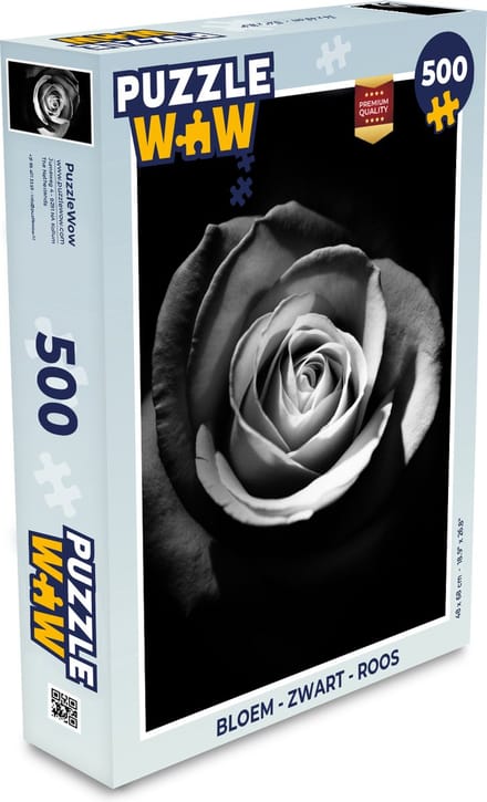 Puzzel Bloemen - Zwart - Roos - Wit - Botanisch - Legpuzzel - Puzzel 500 stukjes