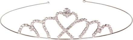 Kindertiara zilverkleurig met strass hartvorm