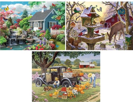 Legpuzzel Set - Puzzel Volwassenen - Ontspanning Thuis - Drie Landschapsthema's - 38x48 cm - Meerkleurig