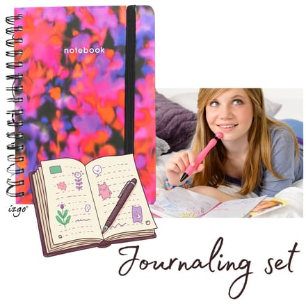 IZGO Journaling set - Dagboek - Notitieboek - Notebook A5 - Stickers - Bullet Journal - Roze