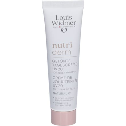 Louis Widmer - Nutriderm Getinte Dagcrème - UV20 - Parfumvrij - 30 ml - Naturel 01