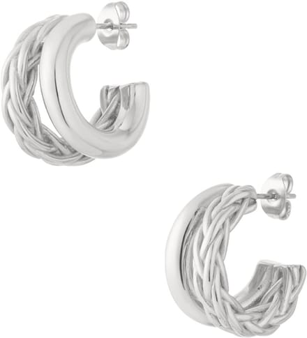 Small double braided hoops earrings