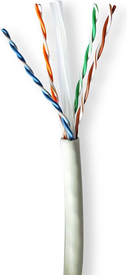 Nedis Netwerk Kabel Rol - CAT6a - Solid - U/UTP - Koper - 305.0 m - Binnenshuis - Rond - LSZH - Grijs - Trekdoos