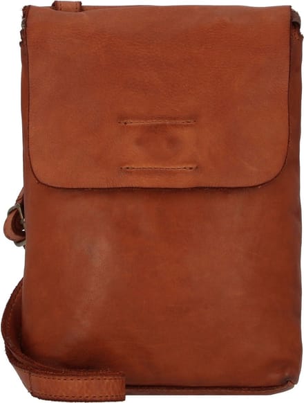 HAROLD'S Leren schoudertas telefoontasje Submarine Smartphonebag Cognac bruine