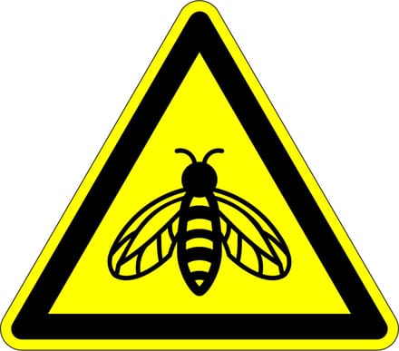 Pas op bijen sticker 50 mm - 10 stuks per kaart