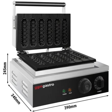 GGM Gastro Waffeleisen / Corn Dog Maker - Einzeln - Manuell - 1,55 kW - Form: Waffel am Stiel