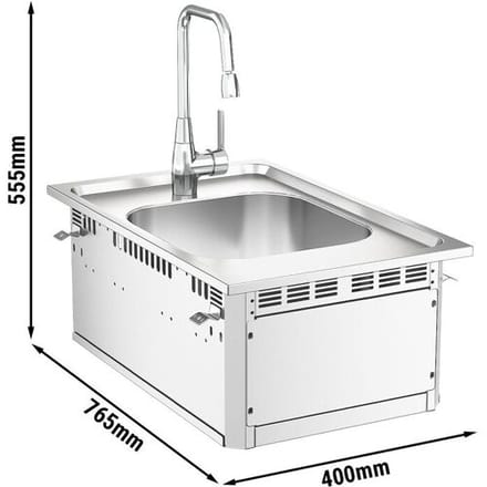GGM Gastro Einbau Waschbecken - Edelstahl - mit Armatur