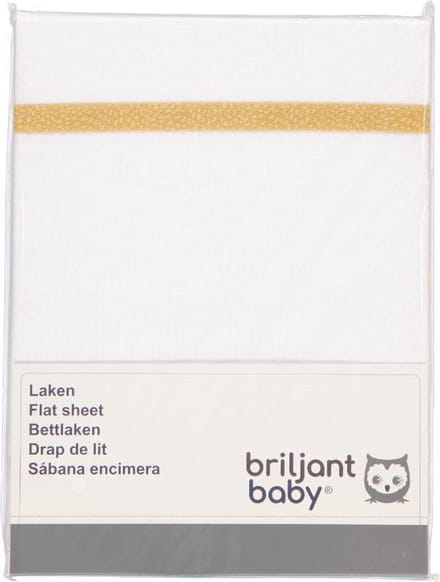 Briljant Baby Wieg Laken Minimal met Bies - 75x100 - Geel