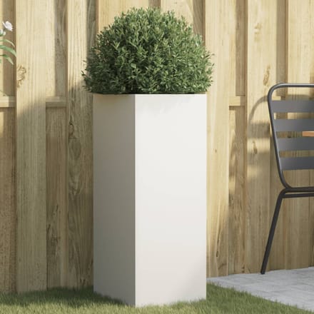 vidaXL - Plantenbak - 32x29x75 - cm - staal - wit