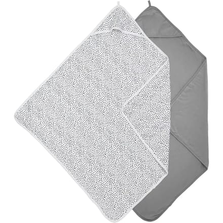 Meyco Baby Cheetah/Uni badcape - 2-pack - grey - 80x80cm