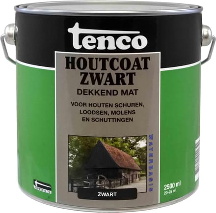Tenco Houtcoat Zwart Waterbasis Mat 2,5 liter