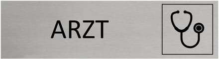 CombiCraft Aluminium Deurbordje "Arzt" 165x45mm met tape