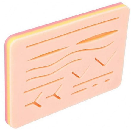 Coussin d'entraînement à la suture 3 couches Silicone de qualité alimentaire Inodore Haute simulation Modèle de peau d'entraînement pour beige