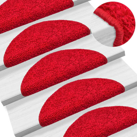 vidaXL - Trapmatten - 10 - st - 56x17x3 - cm - Rood - Halfrond