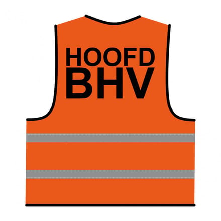 Hoofd BHV hesje oranje - polyester - one size maat - reflecterend