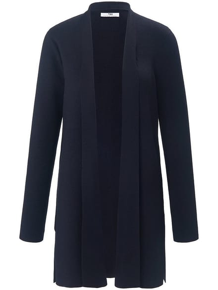 Lang vest 100% scheerwol lange mouwen Van Peter Hahn blauw