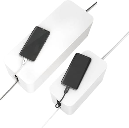 Set Pack 2x Kabelbox Kabelkast Kabelmanager Laadbox Kabel-Organizer Box TV PC