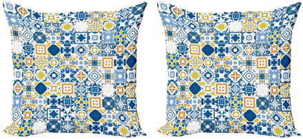 ABAKUHAUS Kussenhoes – 2x60x60 cm – Dubbelzijdig bedrukt – Microvezel
