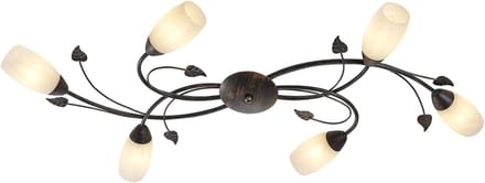 Plafonniere - bruin - VENEZIA - glas - E14 - 60800623X - Globo