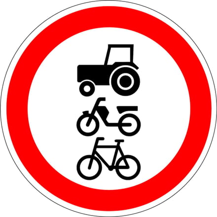 Geslotenverklaring langzaam verkeer sticker, C9 100 mm