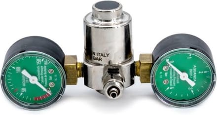 Aqua-Noa CO2 drukregelaar Basic E2 - Met 2 Manometers voor Flesdruk en Werkdruk - Voor CO2 wegwerpflessen