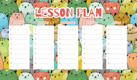 Wallvy Serie - Magnetisch Lesrooster - 45x26cm - Kleurrijke Katten - Personaliseerbaar