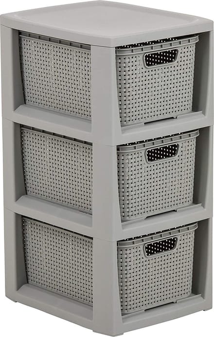 BranQ - Ladesysteem / Kast met 3 (7L) manden - Grijs