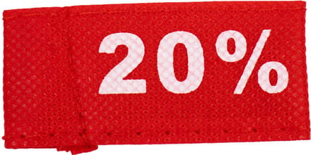 50x Kledinglabel 3x6cm - 20% rood