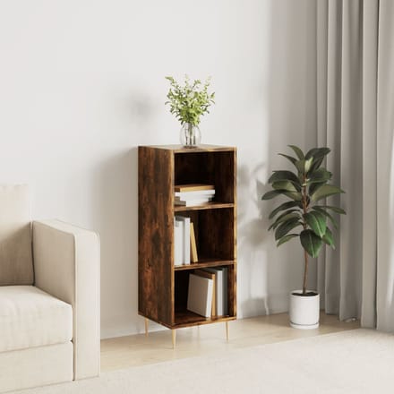 vidaXL - Dressoir - 34,5x32,5x90 - cm - bewerkt - hout - gerookt - eikenkleurig