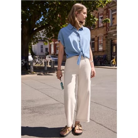Wide Leg broek met gehaakt detail
