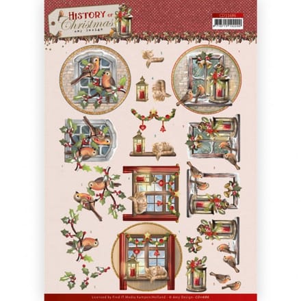 3D Cutting Sheet - Amy Design - History of Christmas - Christmas Window CD11686 1 stuks
