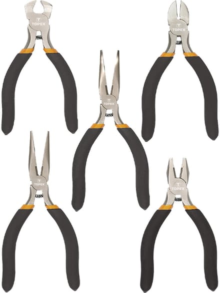 Topex - Precieze Tangenset - 5 Stuks - Ergonomische Handgrepen - Antislip