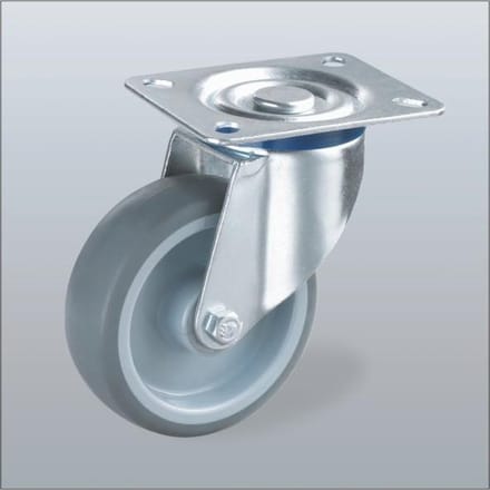 Meubel zwenkwiel met topplaat - 75mm - 60kg