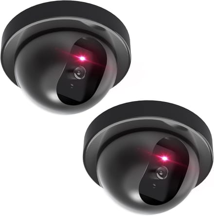 2 Stuks - Nep Dome Beveiligingscamera - Met Knipperend Rood LED-Licht - Zwart Model - Afschrikkende Dummy Camera