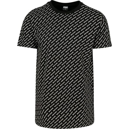 Urban Classics - Allover Logo Heren Tshirt - S - Zwart