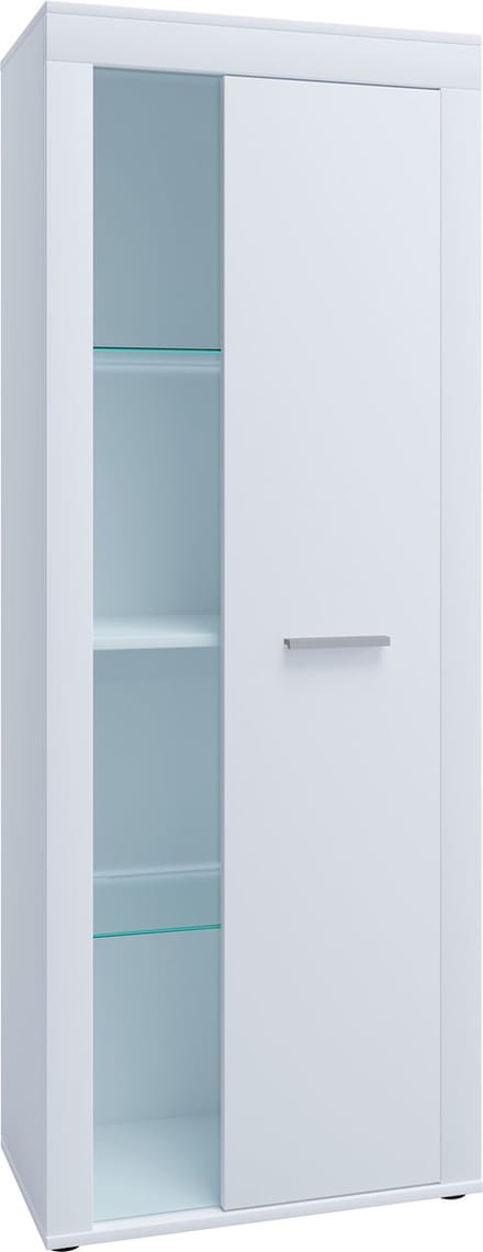 Houten ladekast dressoir highboard vitrinekast woonkamer kast Usilo draaideur glas