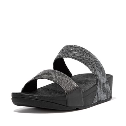 FitFlop Lulu Slide - Geo Glitz ZWART - Maat 43