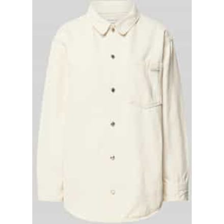 Overhemdblouse Regular fit van katoenmix met linnenanteil