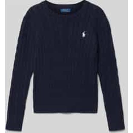 Gebreide pullover met kabelpatroon en ronde hals
