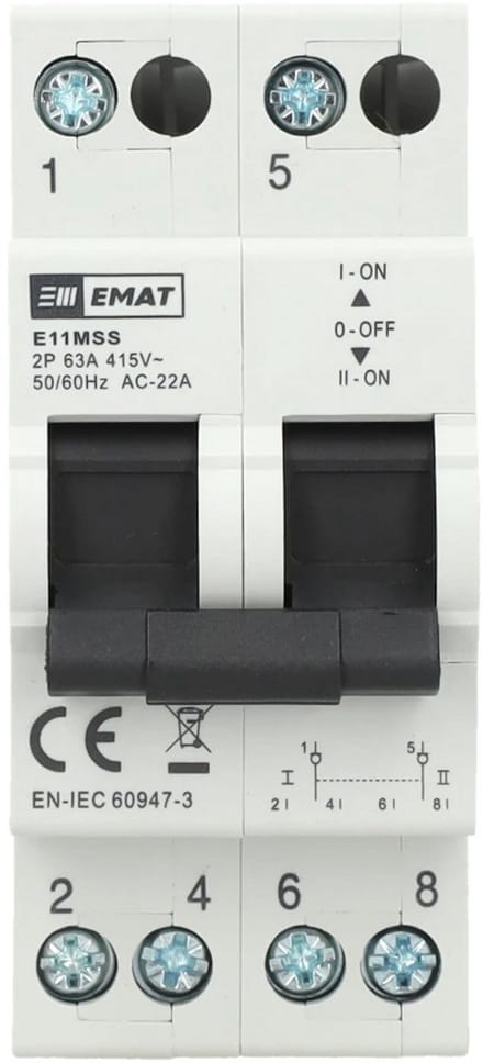 EMAT omschakelaar 2-polig 63A (85005022)