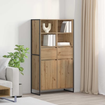 vidaXL - Dressoir - Ambachtelijk - Eiken - 81 - x - 36 - x - 150.5 - cm - Bewerkt - hout