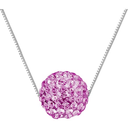 Preciosa Crystal Sphere Collier 10-11 mm Pink Silver 925