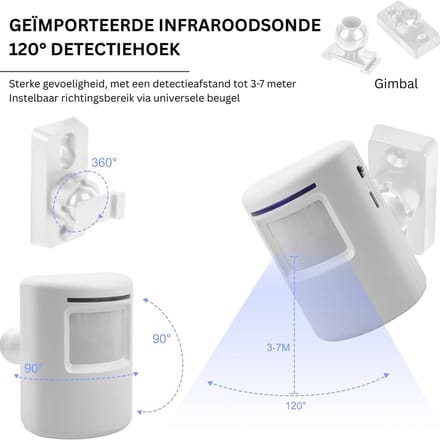 White-Label® Dubbele Opritverklikker - Entreemelder - Doorgangsmelder - Beveiliging - Wit