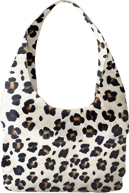 Handtas Leopard Suède