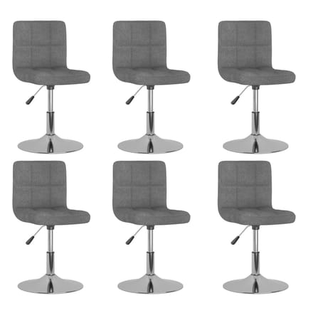 vidaXL - Eetkamerstoelen - 6 - st - stof - lichtgrijs