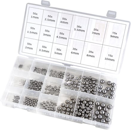 Westfalia Roestvrij stalen kogellager assortiment, 580 stuks